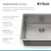 KRAUS Standard PRO 23Inch 16 Gauge Undermount Single Bowl Stainless Steel Kitchen Sink KHU10123