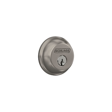 Schlage B60 N 619 Deadbolt Keyed 1 Side Highest Residential Security Satin Nickel