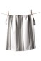 KAF Home Center Band Kitchen Towel 100 Cotton Super Absorbent Oversized at 20 x 30 White with Pewter Stripes