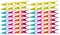64 Plastic Clothespins w 6 Bright Colors  Clothes Pin Laundry Bag Clip Chip Clip Sealer Ect