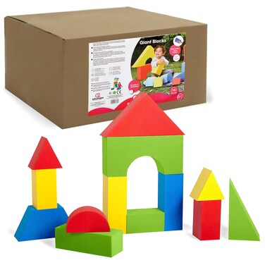 Edushape Giant Blocks 16 Piece Assorted Bright Colors 700145