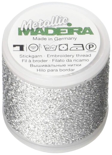 Madeira 984241 Metallic NylonPolyester Embroidery Thread 40wt220 yd Textured Silver