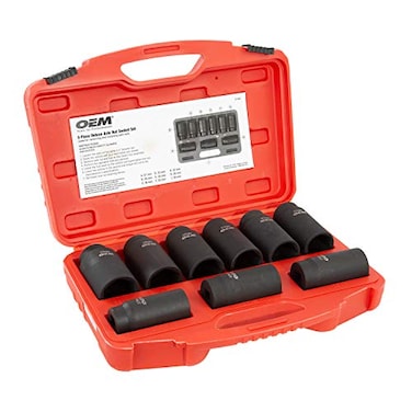 OEMTOOLS 27188 Deluxe 6 Pt Axle Nut Socket Set 9Piece