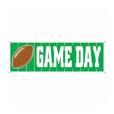 Game Day Football Sign Banner Party Accessory 1 count 1Pkg