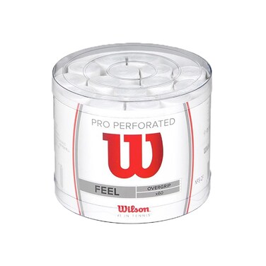 Wilson Pro Perforated Tennis Racket Overgrip Pro Perforated White Pack of 60