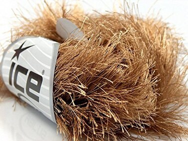 Light Brown Extra Long Eyelash Yarn Ice Luxurious Fun Fur 50gr 38yds 14170