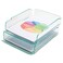 Lorell LLR80655 Stacking Letter Tray 2 per Pack ClearGreen