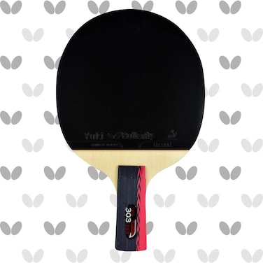 Butterfly B303CS Chinese Penhold Table Tennis Racket  China Series  Racket and Case Set with A Combination Smooth  PipsOut Rubber  Recommended for Beginning Level Players