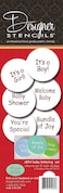 Designer Stencils Baby Lettering Cookie Stencil Set  Its a Girl  Its a Boy  Baby Shower  Bundle of Joy  Youre Special  Welcome Baby Beigesemitransparent