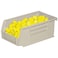 AkroMils 30220 AkroBins Plastic Hanging Stackable Storage Organizer Bin 7Inch x 4Inch x 3Inch Stone 24Pack