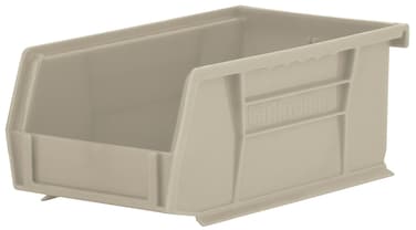 AkroMils 30220 AkroBins Plastic Hanging Stackable Storage Organizer Bin 7Inch x 4Inch x 3Inch Stone 24Pack