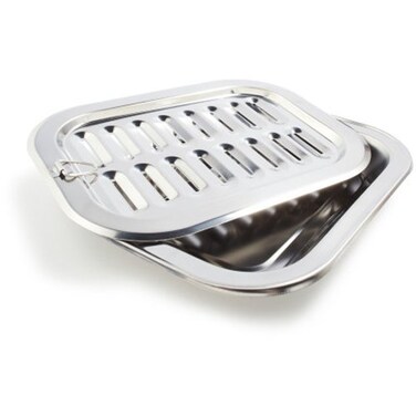 Sur La Table 12 x 16 Stainless Steel Broiler Pan includes Broiler Rack and Pan Silver