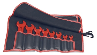 KNIPEX 8 Pc Open End Wrench Set Metric 1000V Insulated
