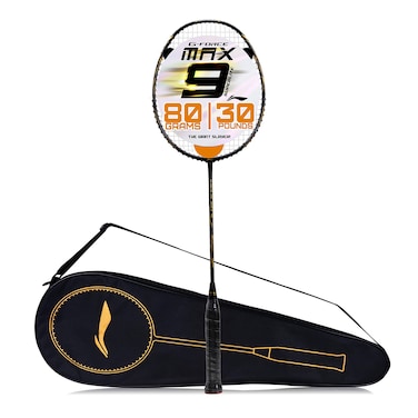 LiNing GForce Superlite Max 9 Carbon Fibre Unstrung Badminton Racket with Full Cover BlackGold