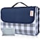 SAMSIER Outdoor Picnic Blankets Waterproof Foldable with Pillow Large Beach Blanket Sandproof Gingham Picnic Mat Cute Washable Portable 6080 Navy Blue  2 Layers 1 Pack