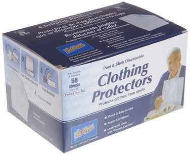 Napkleen Disposable Clothing Protectors Peel and Stick 50Count Pack of 12