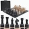 Radicaln Marble Chess Set with Storage Box 15 Inches Black and Fossil Coral Handmade Chess Board Games  2 Player Games for Adults  1 Chess Board  32 Chess Pieces