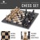 Radicaln Marble Chess Set with Storage Box 15 Inches Black and Fossil Coral Handmade Chess Board Games  2 Player Games for Adults  1 Chess Board  32 Chess Pieces