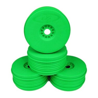 DE Racing PSB8G Speedline Plus Buggy Wheels for 18 Buggy Green