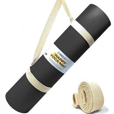 Boldfit Yoga Mats For Women yoga mat for men Exercise mat for home workout yoga mat for women gym mat Anti Slip Yoga mat Workout mat Yoga Mat For Kids Yoga mate gym mats for workout at home 4mm Black