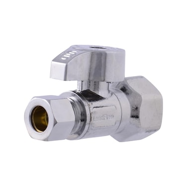 Eastman 12 Inch FIP x 38 Inch OD Compression Quarter Turn Straight Stop Valve Brass Plumbing Fitting Chrome 10755LF