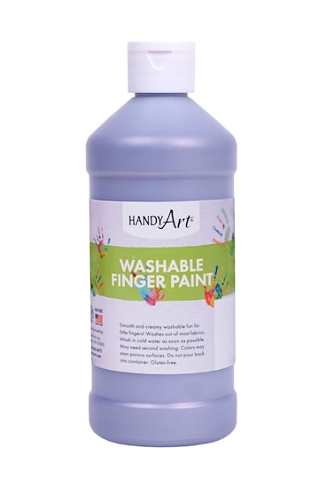 Handy Art Washable Finger Paint 16 ounce Silver