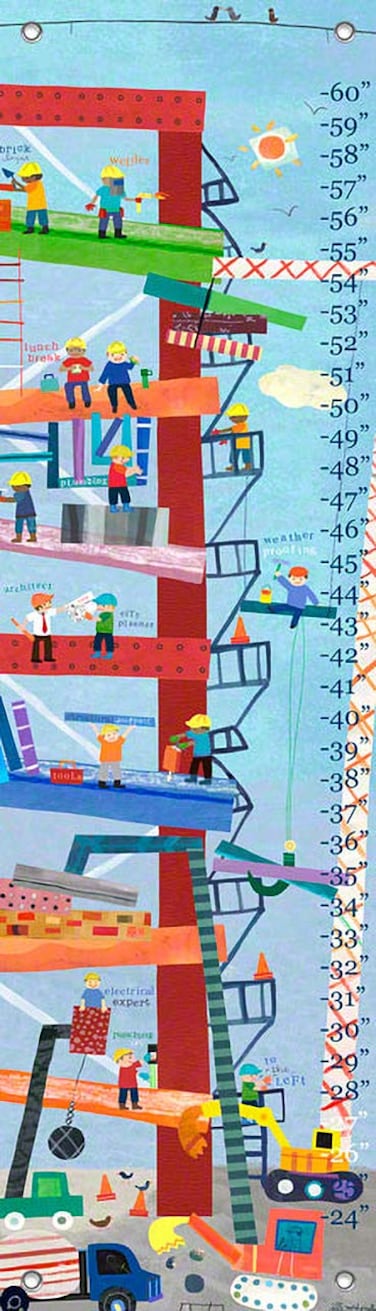 Oopsy Daisy Construction by Jill McDonald Growth Charts 12 by 42Inch
