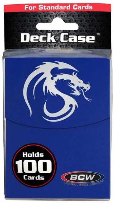 BCW Blue Card Deck Box  Large  Deck Box Mtg Holds 100 Sleeved Gaming Cards  Durable Construction Deck Box Cards  Includes Card Divider  AcidFree Archival Safe