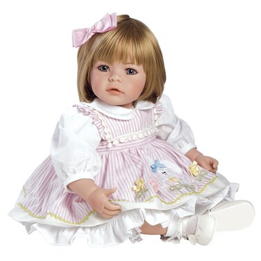 ADORA Realistic Baby Doll Pinafour Seasons Toddler Doll  20 inch Soft CuddleMe Vinyl Sandy Blonde Hair Blue Eyes