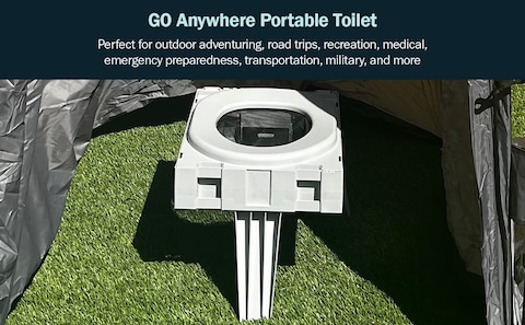 Cleanwaste GO Anywhere Portable Folding Toilet  Plus Bonus Original Wag Bag Kit  Camping Travel Medical Emergency