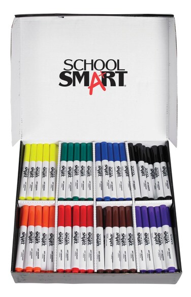School Smart Art Marker Conical Tip Assorted Colors Pack of 200