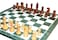 StonKraft Collectible Green Marble Chess Board Set  Wooden Pieces Pawns  Decorative Stone Chess  Home Dcor  20 Inches