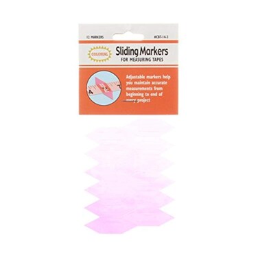 Colonial Needle CBT143 Sliding Markers for Measuring Tapes12Pkg Pink