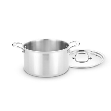 Heritage Steel 8 Quart Stock Pot with Lid  Titanium Strengthened 316Ti Stainless Steel with 5Ply Construction  InductionReady and Fully Clad Made in USA