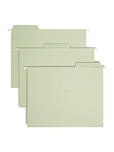 Smead Erasable FasTab Hanging File Folder 13Cut Builtin Tab Letter Size Moss 20 per Box 64032