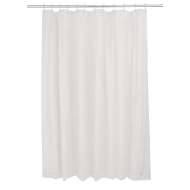 Bath Bliss PVC Heavy Weight Shower Curtain Liner with Suction Cup Splash Guard  4G  70x72  Rust Resistant Copper Grommets  Magnetic Hem  White