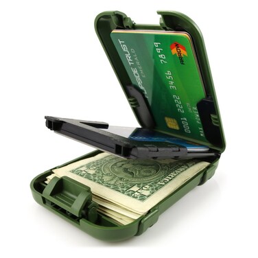 Flipside Wallets 4 RFID Blocking Wallet for Men Trooper Green Edition with Removable Money Clip  Slim Secure and Crush Resistant