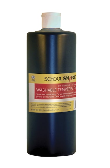 School Smart Tempera Paint Washable 1 Quart Black
