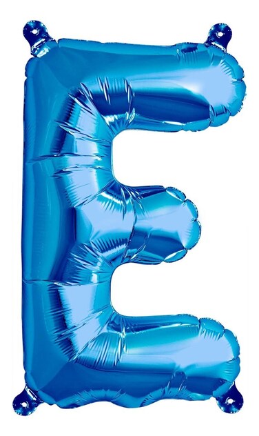 16 inch Letter E  Blue AirFilled Foil Balloon