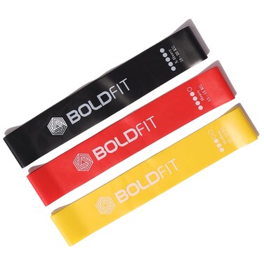 Boldfit Resistance Bands Mini Loop Set Pack of 3 Hip BandToning Exercise Band for Gym Booty BeltLatex BandThera BandTheraband for Fitness Multicolor RMiniloopheavySet3