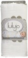 Lulujo Baby Designer Collection Cotton Muslin Swaddle Blanket Grey Peonies 47 x 47Inch