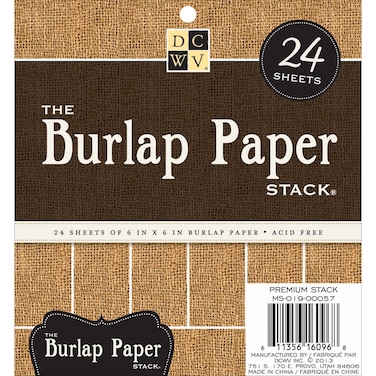 Diecuts with A View MS019057 Specialty Stack 6 by 6Inch Burlap 24Pack