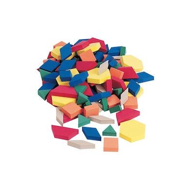 School Smart Jumbo Foam Pattern Blocks  3 inch  Set of 250  Assorted Colors