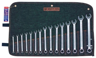 Wright Tool 752 12 Point Metric Combination Wrench Set 7mm  22mm 15Piece  Silver