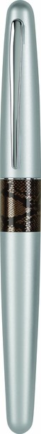Pilot MR Animal Collection Fountain Pen in Gift Box Matte Silver Barrel with Python Accent Fine Point Stainless Steel Nib Refillable Black Ink 91140