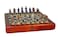 Chess Set  Civil War Resin Chessmen Generals on Cherry Stain Chest