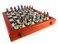 Chess Set  Civil War Resin Chessmen Generals on Cherry Stain Chest