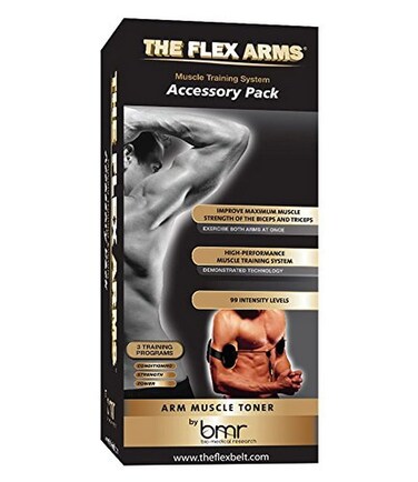 THE FLEX ARMS Accessory Pack  Bicep and Tricep Muscle Toner requires THE FLEX BELT Controller  sold seperately Black One size fits arms 10 to 195