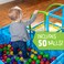 Eezy Peezy Active Play 3 in 1 Jungle Gym PlaySet  Includes Slide Ball Pit  Toss Target with 50 Colorful Balls