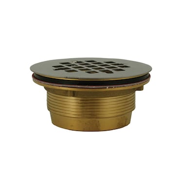 PlumBest D40140R 2Inch Brass No Caulk Shower Drain with Stainless Steel Strainer White